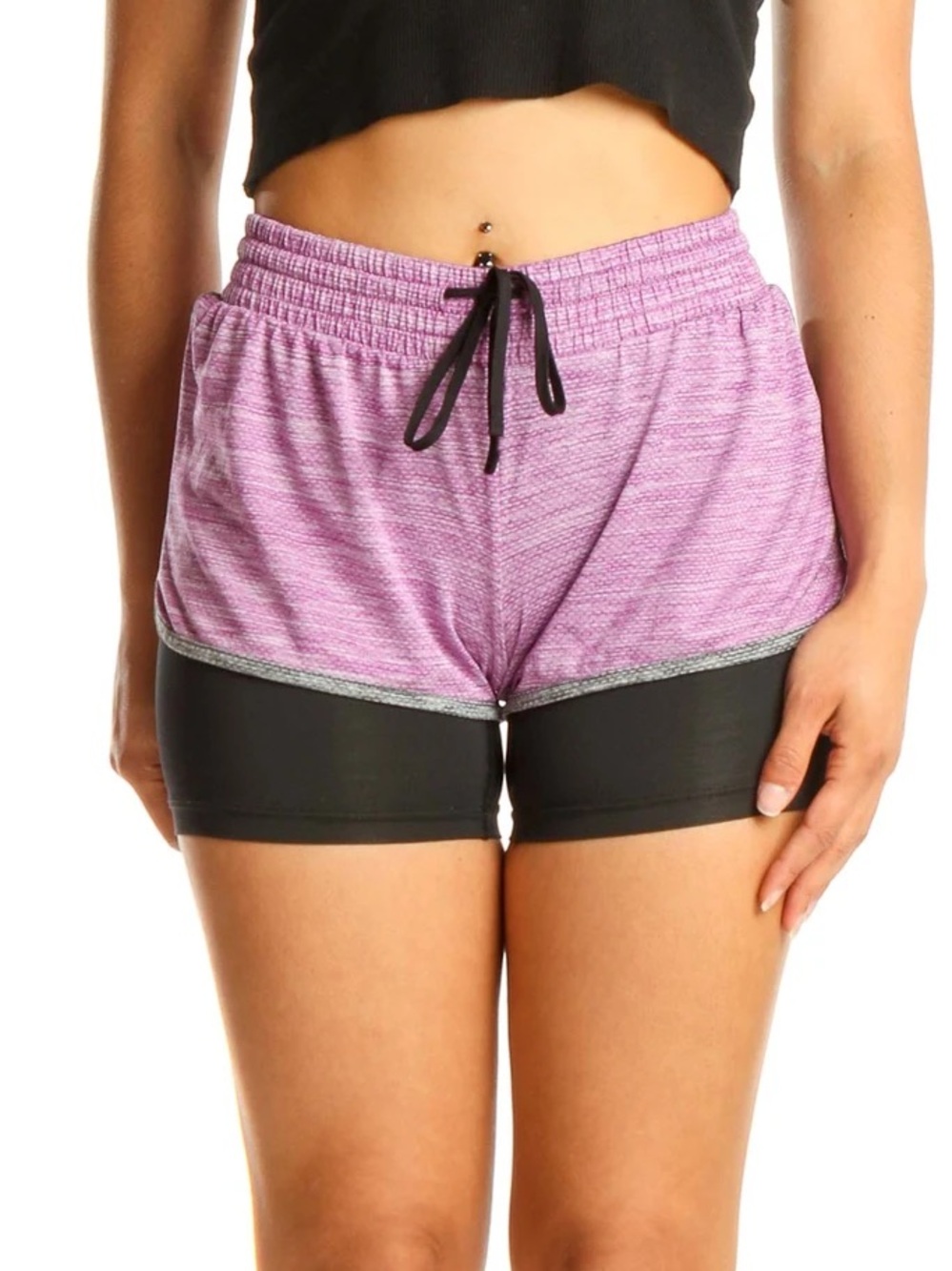 Champion Purple Layered Athletic Shorts with Black Liner